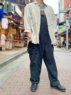「BBQ」｜「アイテム（オールインワン・サロペット）」を使った、あかおさん（メンズ・171cm）の夏コーディネート