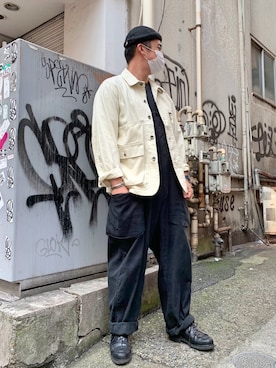 「Rinajour（リナジュール）のアイテム（パンツ）」を使った、あかおさん（メンズ・171cm）の夏コーディネート