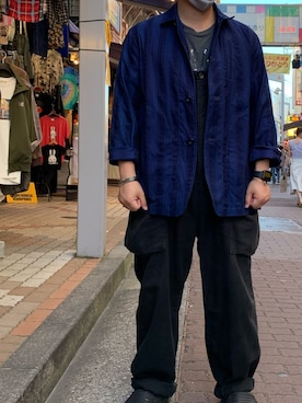 「Rinajour（リナジュール）のアイテム（パンツ）」を使った、あかおさん（メンズ・171cm）の夏コーディネート