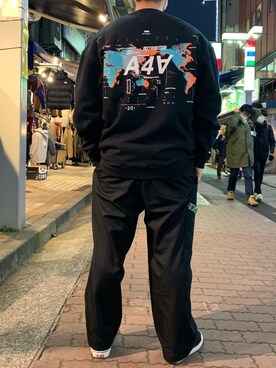 「B'2nd（ビーセカンド）のアイテム（スウェット）」を使った、あかおさん（メンズ・171cm）の冬コーディネート