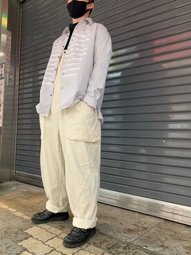 「Rinajour（リナジュール）のアイテム（パンツ）」を使った、あかおさん（メンズ・171cm）の冬コーディネート