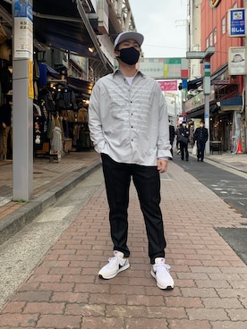 「OURET（オーレット）のアイテム（トップス）」を使った、あかおさん（メンズ・171cm）の冬コーディネート