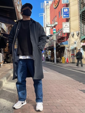 「B'2nd（ビーセカンド）のアイテム（スウェット）」を使った、あかおさん（メンズ・171cm）の冬コーディネート