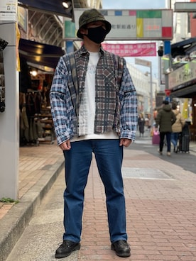 「no brand（ノーブランド）のアイテム」を使った、あかおさん（メンズ・171cm）の冬コーディネート