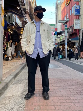 「no brand（ノーブランド）のアイテム」を使った、あかおさん（メンズ・171cm）の冬コーディネート