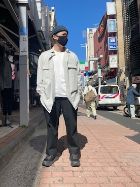 「no brand（ノーブランド）のアイテム」を使った、あかおさん（メンズ・171cm）の春コーディネート