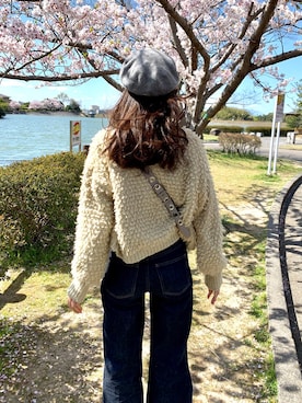 「FREE'S MART（フリーズマート）のアイテム（ハンチング/ベレー帽）」を使った、yurie♡さん（レディース・170cm）の春コーディネート