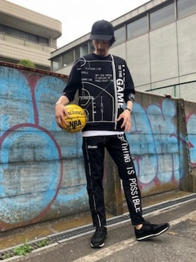 「5351 POUR LES HOMMES（ゴーサンゴーイチプールオム）のアイテム（帽子）」を使った、MA-NAさん（メンズ・187cm）の春コーディネート