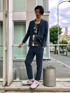 「ZDA（ゼットディーエー）のアイテム」を使った、MA-NAさん（メンズ・187cm）の夏コーディネート