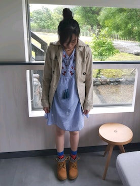 「NET（ネット）のアイテム（チュニック）」を使った、Hamuさん（レディース・160cm）の秋コーディネート