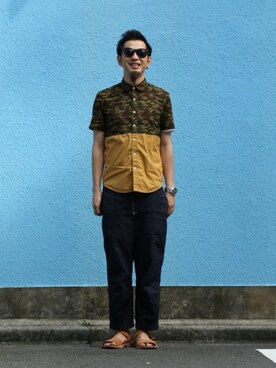 「BASISBROEK（バシスブルック）のアイテム（その他パンツ）」を使った、n@oyaさん（メンズ・174cm）の秋コーディネート