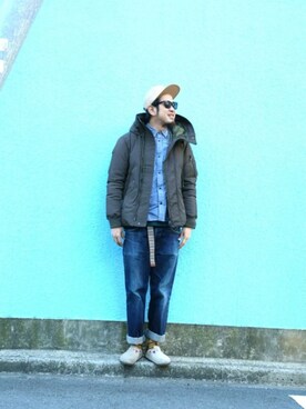 「nonnative（ノンネイティブ）のアイテム（ダウンジャケット/コート）」を使った、n@oyaさん（メンズ・174cm）の冬コーディネート