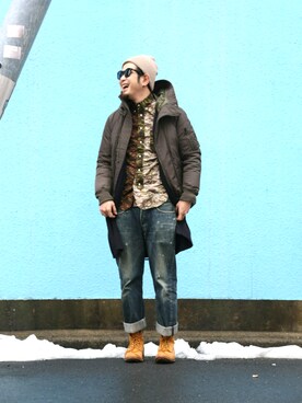 「nonnative（ノンネイティブ）のアイテム（ダウンジャケット/コート）」を使った、n@oyaさん（メンズ・174cm）の冬コーディネート