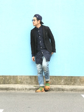 「Subciety（サブサエティ）のアイテム（帽子）」を使った、n@oyaさん（メンズ・174cm）の春コーディネート