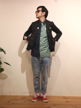 n@oyaさん（メンズ・174cm）の春コーディネート