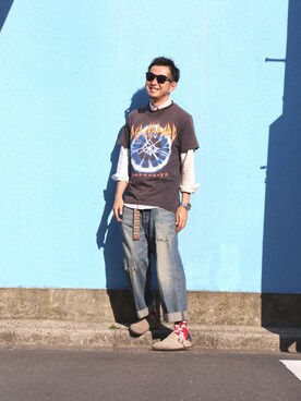 「ELATE（イレイト）のアイテム」を使った、n@oyaさん（メンズ・174cm）の春コーディネート