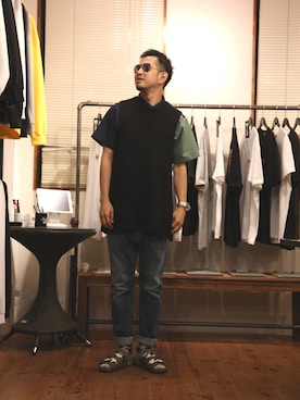 「Adam et Rope A・E・R（アダムエロペ）のアイテム（トップス）」を使った、n@oyaさん（メンズ・174cm）の春コーディネート
