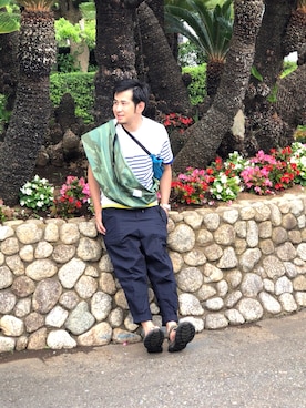 「BASISBROEK（バシスブルック）のアイテム（その他パンツ）」を使った、n@oyaさん（メンズ・174cm）の夏コーディネート