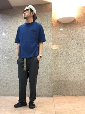 「nonnative（ノンネイティブ）のアイテム（スラックス）」を使った、n@oyaさん（メンズ・174cm）の夏コーディネート