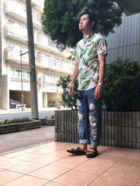 n@oyaさん（メンズ・174cm）の夏コーディネート