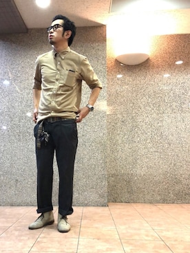 「nonnative（ノンネイティブ）のアイテム（スラックス）」を使った、n@oyaさん（メンズ・174cm）の夏コーディネート