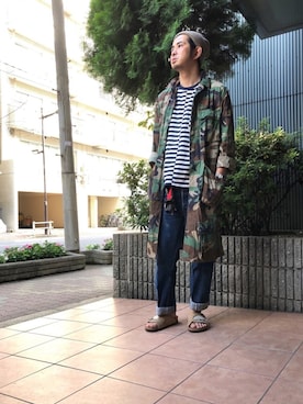 「コート」｜「アイテム（MA-1）」を使った、n@oyaさん（メンズ・174cm）の秋コーディネート