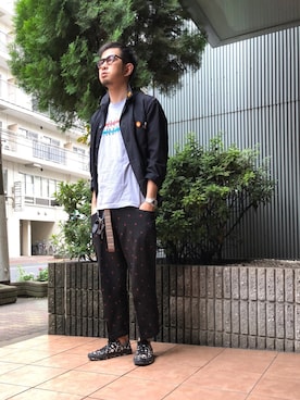 「ロールアップ」｜「アイテム（カバーオール）」を使った、n@oyaさん（メンズ・174cm）の秋コーディネート
