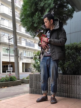 「nonnative（ノンネイティブ）のアイテム（ダウンジャケット/コート）」を使った、n@oyaさん（メンズ・174cm）の冬コーディネート