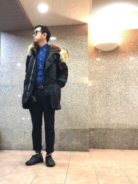 「GB SKINS（ジービースキンズ）のアイテム」を使った、n@oyaさん（メンズ・174cm）の冬コーディネート