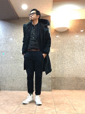 「オールスター」｜「アイテム（MA-1）」を使った、n@oyaさん（メンズ・174cm）の冬コーディネート