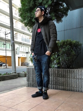 「nonnative（ノンネイティブ）のアイテム（ダウンジャケット/コート）」を使った、n@oyaさん（メンズ・174cm）の冬コーディネート
