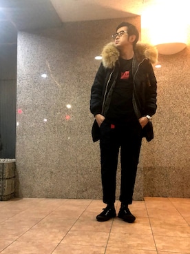 「GB SKINS（ジービースキンズ）のアイテム」を使った、n@oyaさん（メンズ・174cm）の冬コーディネート