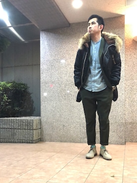 n@oyaさん（メンズ・174cm）の冬コーディネート