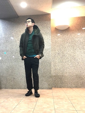 「nonnative（ノンネイティブ）のアイテム（ダウンジャケット/コート）」を使った、n@oyaさん（メンズ・174cm）の冬コーディネート