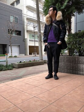 n@oyaさん（メンズ・174cm）の冬コーディネート