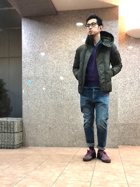 「nonnative（ノンネイティブ）のアイテム（ダウンジャケット/コート）」を使った、n@oyaさん（メンズ・174cm）の春コーディネート