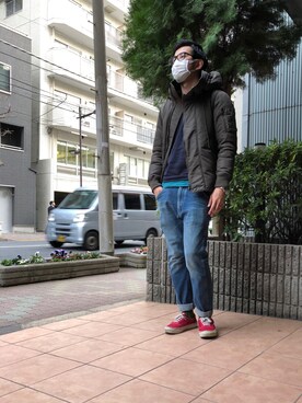 「nonnative（ノンネイティブ）のアイテム（ダウンジャケット/コート）」を使った、n@oyaさん（メンズ・174cm）の春コーディネート