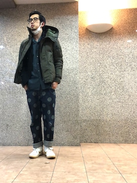 「nonnative（ノンネイティブ）のアイテム（ダウンジャケット/コート）」を使った、n@oyaさん（メンズ・174cm）の春コーディネート