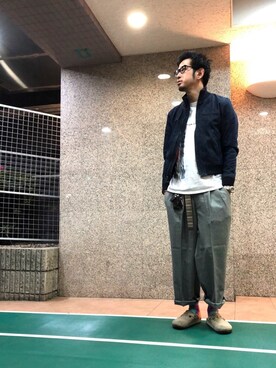 「417 EDIFICE（フォーワンセブンエディフィス）のアイテム（スラックス）」を使った、n@oyaさん（メンズ・174cm）の春コーディネート