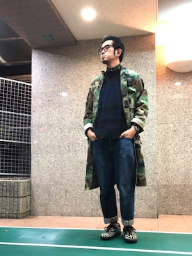 「ロールアップ」｜「アイテム（MA-1）」を使った、n@oyaさん（メンズ・174cm）の春コーディネート