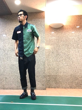 「LEE×NU（リーナノユニバース）のアイテム」を使った、n@oyaさん（メンズ・175cm）の夏コーディネート