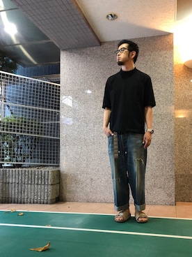「lot holon（ロットホロン）のアイテム（Tシャツ/カットソー）」を使った、n@oyaさん（メンズ・175cm）の夏コーディネート