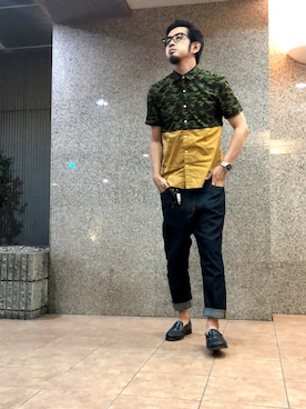 「LEE×NU（リーナノユニバース）のアイテム」を使った、n@oyaさん（メンズ・174cm）の夏コーディネート