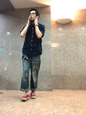 「ELATE（イレイト）のアイテム」を使った、n@oyaさん（メンズ・174cm）の夏コーディネート