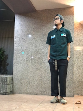「nonnative（ノンネイティブ）のアイテム（スラックス）」を使った、n@oyaさん（メンズ・174cm）の秋コーディネート