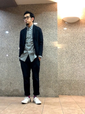 「417 EDIFICE（フォーワンセブンエディフィス）のアイテム（スラックス）」を使った、n@oyaさん（メンズ・174cm）の秋コーディネート