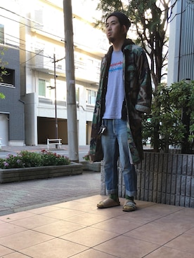 「アイテム（MA-1）」を使った、n@oyaさん（メンズ・174cm）の秋コーディネート