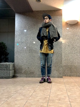 「Subciety（サブサエティ）のアイテム（帽子）」を使った、n@oyaさん（メンズ・174cm）の秋コーディネート