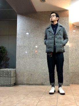 「LEE×NU（リーナノユニバース）のアイテム」を使った、n@oyaさん（メンズ・174cm）の冬コーディネート