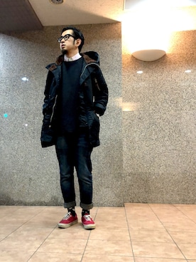 「GB SKINS（ジービースキンズ）のアイテム」を使った、n@oyaさん（メンズ・174cm）の冬コーディネート